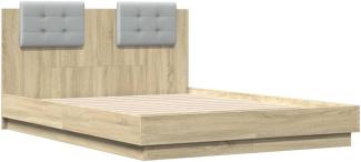 vidaXL Bettgestell mit Kopfteil Sonoma-Eiche 140x190 cm Holzwerkstoff