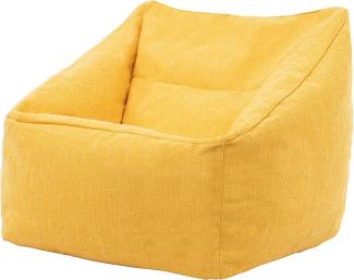 icon Sitzsack Sessel „Oslo“, Gelb, XL Sitzsack für Erwachsene mit Füllung für das Wohnzimmer, Groß Sitzsack mit Lehne