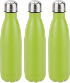 3 x Trinkflasche Edelstahl grün 10028151