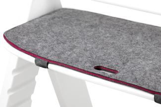 Tinydo® Hochstuhl Sitzkissen optimal passend für Hauck Hochstuhl Alpha | Moderne Auflage aus Filz mit Farbkern | Farbe: Grau Berry