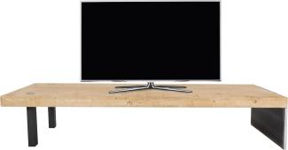 Lowboard HWC-L75, TV-Rack Fernsehtisch TV-Tisch, Industrial Massiv-Holz MVG-zertifiziert 40x200x60cm, natur