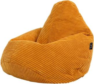 Icon Sitzsack-Sessel Flauschig „Dalton“ für Kinder, Gelb, Cord, Kindersitzsack, Groß, Sitzsack Kinder mit Füllung