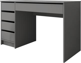 Mirjan24 Schreibtisch 'Ada' Schubladen beidseitig montierbar, 75 x 55 x 120 cm Grau