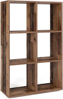 Vicco Raumteiler 6 Fächer Regal Old Style, Spanplatte braun, 72 x 107,8 x 29 cm