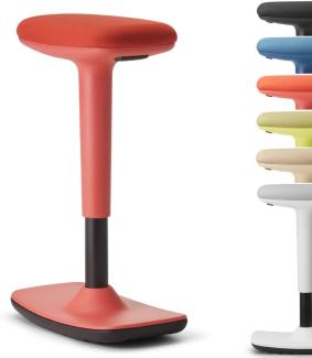 Trendoffice to-Swift, ergonomischer Stehsitz/Hocker mit Wippfunktion, Stehhilfe, höhenverstellbar, modernes Design, Homeoffice, by Dauphin (Coral red)