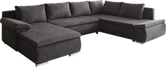 Couch Abilene Schwarz 325x230 cm Ottomane variabel Schlaffunktion Wohnlandschaft