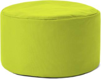 Lumaland Indoor Outdoor Sitzhocker 25 x 45 cm - Wasserabweisend - Pflegeleicht -Runder Sitzpouf, Sitzsack Hocker, Sitzkissen, Bean Bag Pouf - ideal für Kinder und Erwachsene - Apfelgrün