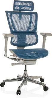 hjh OFFICE Bürostuhl ERGOHUMAN Slim I G Netz ergonomischer Bürosessel mit Flexibler Lordosenstütze, Blau, 652297