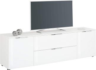 Lowboard TREND TV-Board weiß matt Front Weißglas