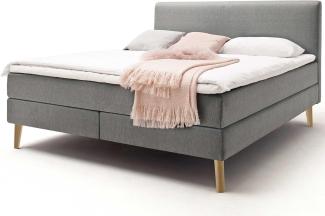 Boxspringbett Greta - Stoff Taupe H2 180x200cm