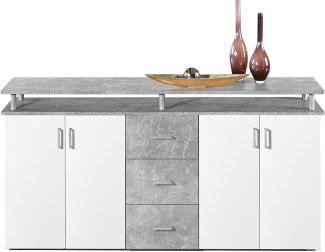 Highboard >Lyndy< in Beton - 178x90x38cm (BxHxT)