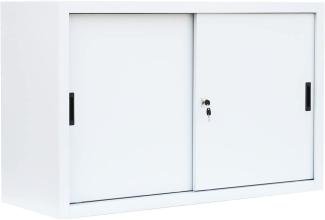 Schiebetürenschrank Schiebetüren Büro Aktenschrank Sideboard aus Stahl Weiß 750 x 1200 x 450 mm (Höhe x Breite x Tiefe) 550127