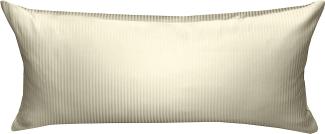 Bettwaesche-mit-Stil Mako-Satin Damast Streifen Bettwäsche „Linea“ natur 4mm gestreift Kissen 40x80