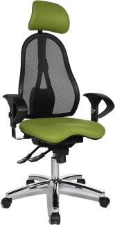 Topstar Sitness 45, Fitness-Drehstuhl, Bürostuhl, Schreibtischstuhl, inklusive höhenverstellbare Armlehnen und Kopfstütze, grün