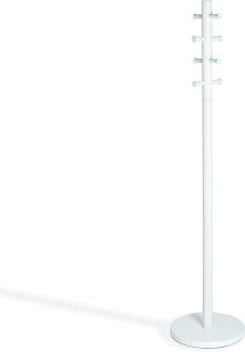 Umbra Pillar Coat Rack Garderobeständer, Garderobe Ständer, Kleiderständer, Holz / Metall, Weiß, 168 cm, 1005871-1006