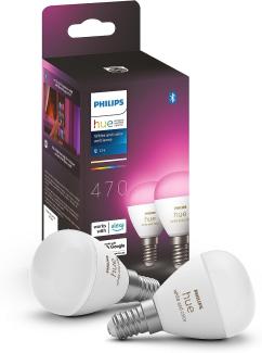 Philips Hue White&Col. Amb. E14 Luster Tropf Doppelpack 470lm