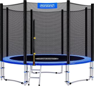 Monzana Trampolin, maximal belastbar bis 50 kg, TÜV SÜD GS Zertifiziert, inkl. verstärktem Sicherheitsnetz, Leiter, Randabdeckung & Zubehör, Ø 183 cm