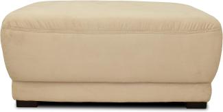 Domo Collection Boxspringsofa Telos / Hocker mit Boxspringfederung / Beistellhocker für Couch / Maße: 109/78/46 cm (B/T/H) / Farbe: beige (hell)