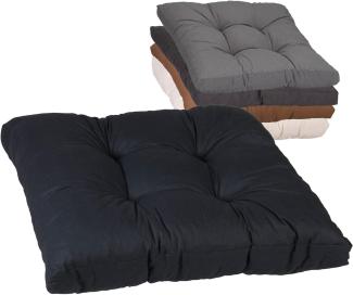 Beo Sitzkissen für Lounge- und Paletten-Möbel | Anthrazit | Gr. 60x60 cm, 10 cm dick | mit Heftung | Bezug 60% Baumwolle/40% Polyester | Wasser- und Fleckabweisend | Öko-Tex-Standard