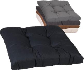 Beo Sitzkissen für Lounge- und Paletten-Möbel | Anthrazit | Gr. 60x60 cm, 10 cm dick | mit Heftung | Bezug 60% Baumwolle/40% Polyester | Wasser- und Fleckabweisend | Öko-Tex-Standard