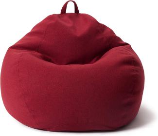 Lumaland Comfort Line Sitzsack L Indoor - 80x90x50 cm - Bodenkissen, Bean Bag Chair - 185 L - EPS Perlen Füllung - Rot