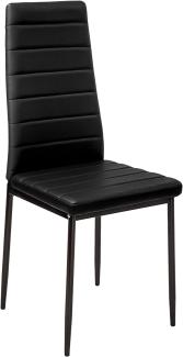 tectake 800881 8er Set Esszimmerstuhl, Kunstleder Stuhl mit hoher Rückenlehne, bis 150 kg belastbar, 41 x 45 x 98,5 cm (8X Schwarz | Nr. 404118)