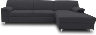 DOMO Collection Junin Ecksofa, Sofa in L-Form, Couch Polsterecke, Moderne Eckcouch, Schlamm, 251 x 150 cm