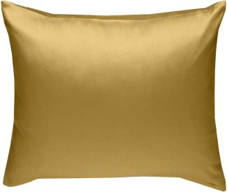 Bettwaesche-mit-Stil Mako-Satin / Baumwollsatin Bettwäsche uni / einfarbig gold Kissenbezug 40x40 cm