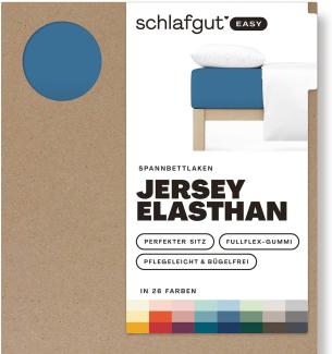 Schlafgut Spannbetttuch EASY Jersey Elasthan | 90x190 - 100x220 cm | blue-mid