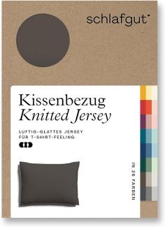 Schlafgut Knitted Jersey Bettwäsche | Kissenbezug einzeln 70x90 cm | sand-deep