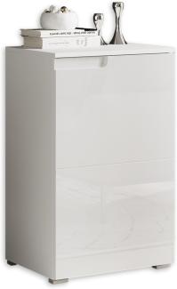 SPICE Kommode in Hochglanz Weiß - Modernes Sideboard mit viel Stauraum für Ihren Wohnbereich - 50 x 80 x 40 cm (B/H/T)