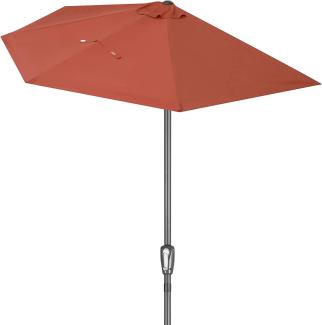 Kingsleeve Sonnenschirm halbrund 2,7m UV-Schutz 50+ terracotta