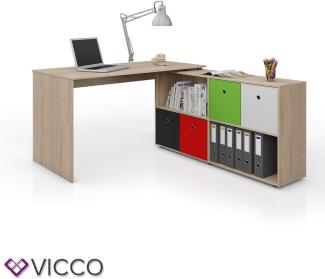 Vicco 'FlexPlus' Eckschreibtisch, Eiche/Sonoma, mit Sideboard