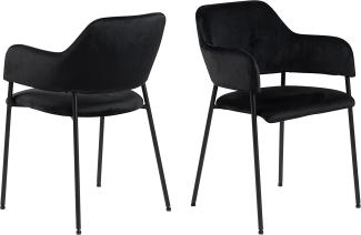 2x Lisa Esszimmerstuhl Armlehne schwarz Stuhl Set Esszimmer Stühle Küchenstuhl