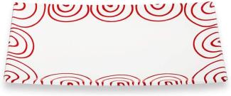 Rotgeflammt, Platte rechteckig (30x20cm) - Gmundner Keramik Servierplatte - Mikrowelle geeignet, Spülmaschinenfest
