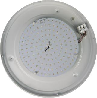 LED-Deckenleuchte rund, Schliffglas satiniert, Dekorring Altmessing, Ø 25cm