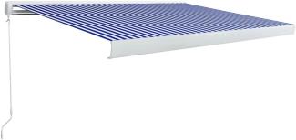 Manuelle Kassetten-Markise 350x250 cm Blau und Weiß