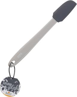 Birkmann Mini Teigschaber Colour Splash, Küchenschaber, Schaber, Silikonkopf mit Kunststoffgriff, Grau, 27 cm, 421813