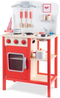 New Classic Toys - 11055 - Kinderrollenspiele - Hölzern Kinderküche Bon Appétit - Rot - Einschließlich Zubehör
