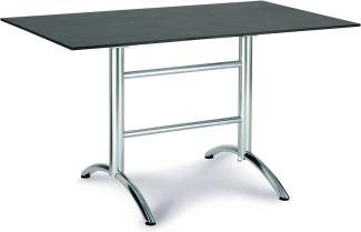 Klapptisch eckig Firenze (silber / marmor 130 x 80 x 73 cm)