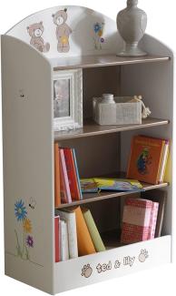 Demeyere 234548 Bücherregal Ted und Lily für Kinderzimmer 60 x 100 x 30 cm, beige / chocolate