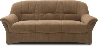DOMO Collection Bahia FK Sofa, 3er Couch mit Federkernpolsterung, Federkernsofa in klassischem Design, 3 Sitzer, Polstermöbel, braun, 200 cm