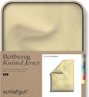 Schlafgut Knitted Jersey Bettwäsche | Bettbezug einzeln 135x200 -140x200 cm | yellow-mid