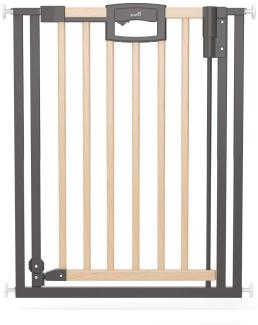 Geuther - Tür- und Treppenschutzgitter ohne Bohren Easylock Wood, 2792+, für Kinder und Hunde, zum klemmen, Metall/Holz, 80,5 - 88,5 cm, natur/schwarz