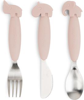 Easy-grip cutlery set Deer friends Powder 1126861 Rosa