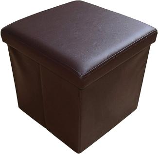 Style home Sitzhocker Sitzbank mit Stauraum, Faltbare Aufbewahrungsbox Sitztruhe Sitzwürfel Fußablage, belastbar bis 300 kg, Kunstleder, 38 * 38 * 38 cm (Braun)
