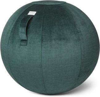 VLUV BOL VARM Stoff-Sitzball in Forest, Ø 60cm-65cm, Samt-Möbelbezugstoff - robust, formstabil, mit Tragegriff und Bodenring