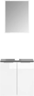 VICCO Badmöbel-Set OTIS 2-teilig Weiß/Anthrazit - Waschtischunterschrank Spiegel