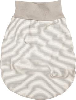 Schnizler Unisex Baby Schlafsack Strampelsack Ringel Interlock mit elastischem Umschlagbund, One Size, Oeko Tex Standard 100 Weiß/Natur