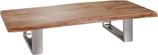 Wohnling Couchtisch ANURA 115 x 25 x 58 cm Akazie Massiv Holz Metallgestell groß